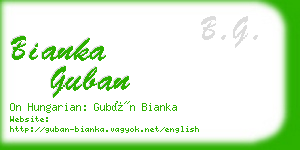 bianka guban business card